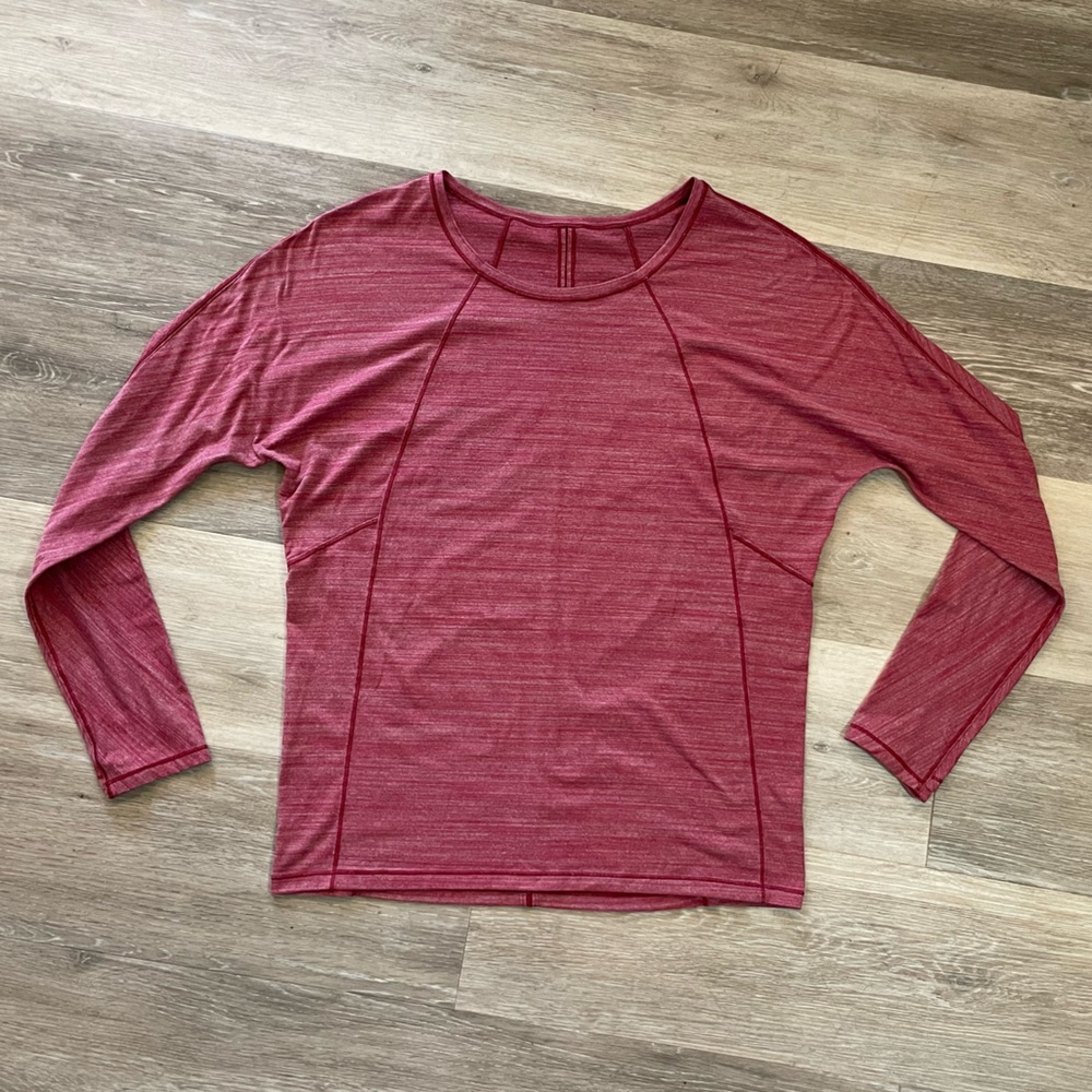 Lululemon Red Long Sleeve Athletic Top